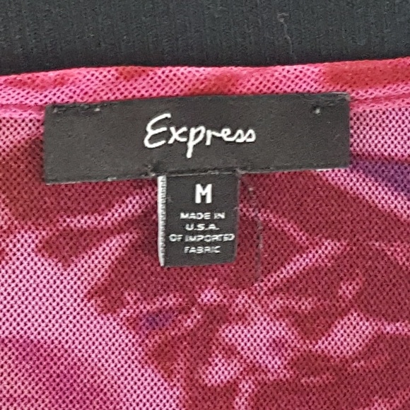 Express Long Sleeve Two-tone Pink Flowers Roses - Picture 5 of 5